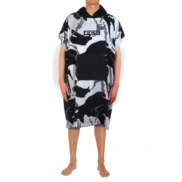 FCS Towel Poncho Grey Camo/Black 6 FCS Towel Poncho Grey Camo/Black - Billede 4