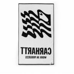 Carhartt WIP Wavy State Towel Håndklæde -BNA BOARDSHOP Salg carhartt wip wavy state towel black white 2