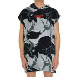 FCS Towel Poncho Grey Camo/Black 8 FCS Towel Poncho Grey Camo/Black -BNA BOARDSHOP Salg fcs poncho camo back