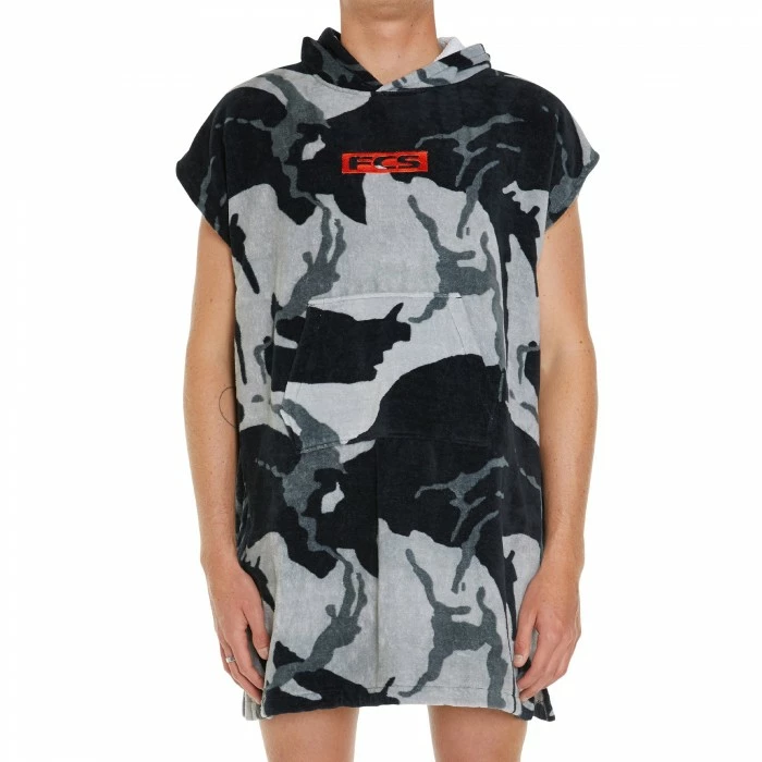 FCS Towel Poncho Grey Camo/Black 5 FCS Towel Poncho Grey Camo/Black - Billede 3